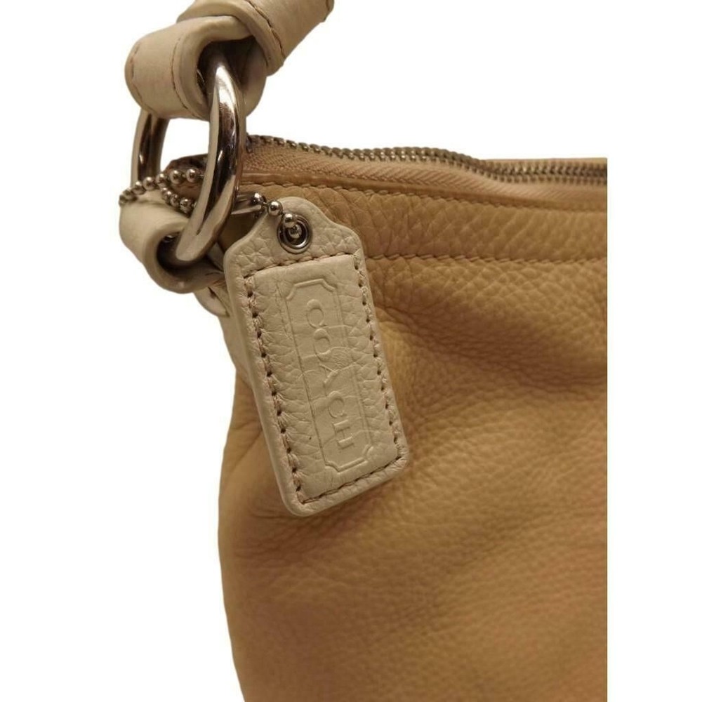 Coach Beige Leather Purse Handbag Pebble Grain Leather - Picture 4 of 7